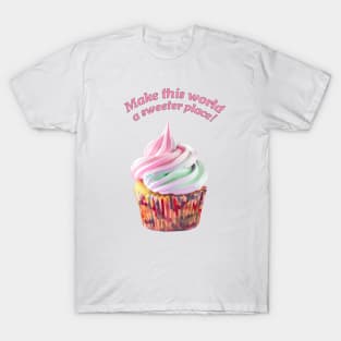 Unicorn Cupcake with Pink and Teal Frosting T-Shirt